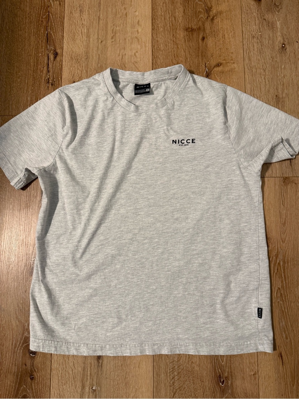 Nicce Light Grey Crew Neck Logo T-Shirt